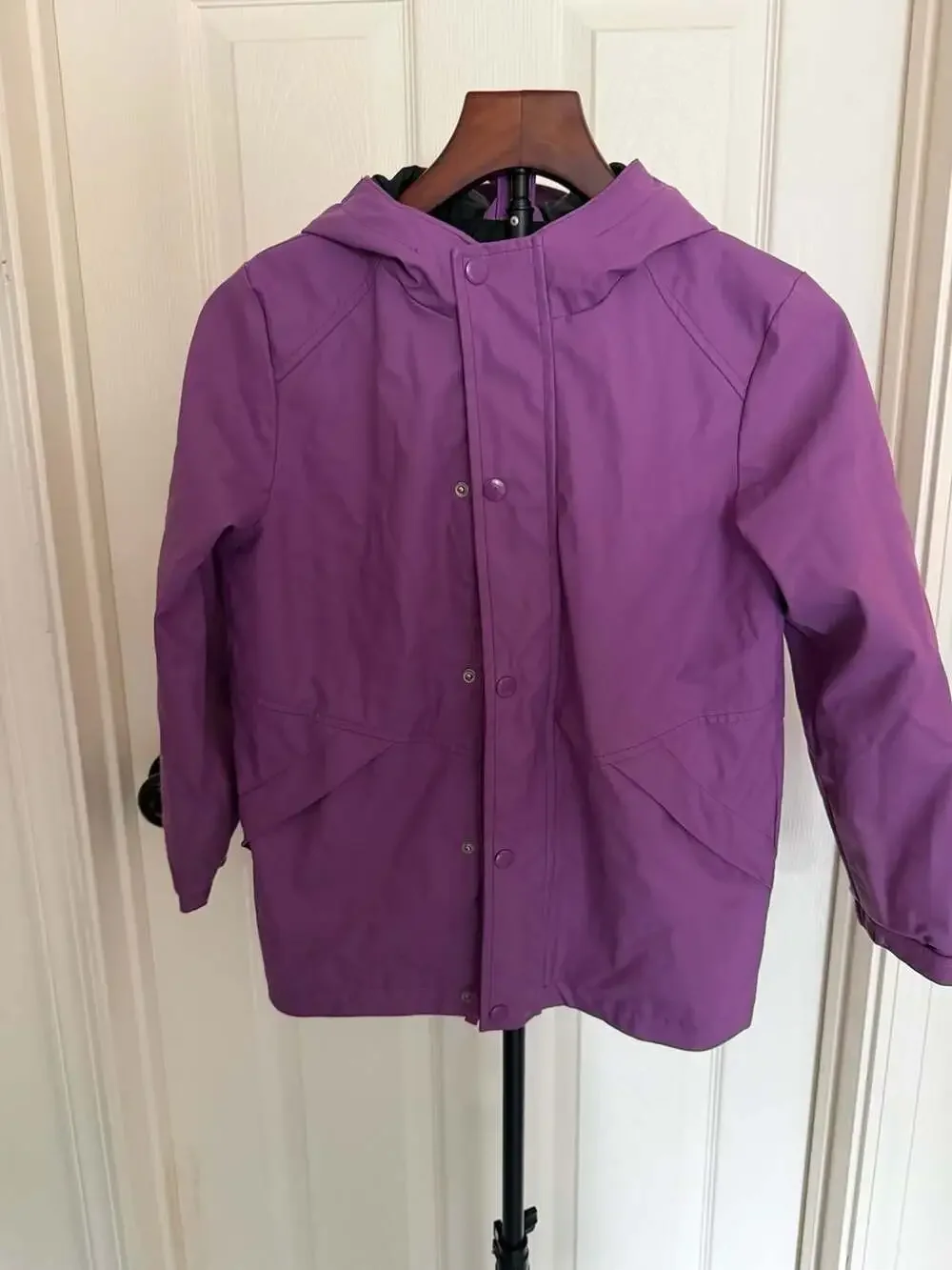 Cat & Jack Purple Hooded Rain Jacket Medium
